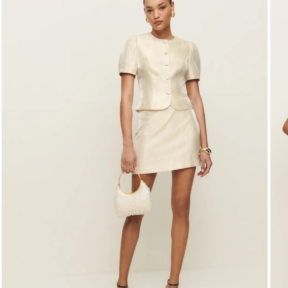 Reformation Mika Two Piece  Cream Set